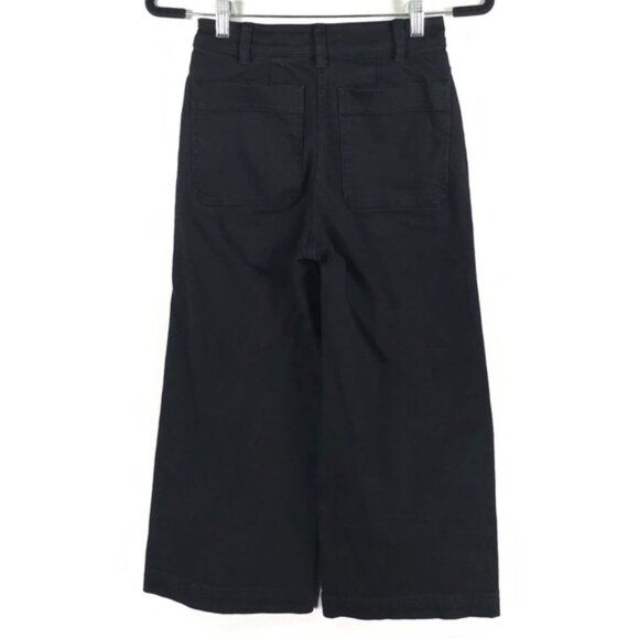 EVERLANE Wide Leg Crop Black Denim Pants Jeans Size 00 - Picture 6 of 16